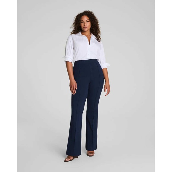 SPANX Pants - NWT SPANX  PerfectFit Ponte Flare Pant Women's M Classic Navy Slimming Workwear
